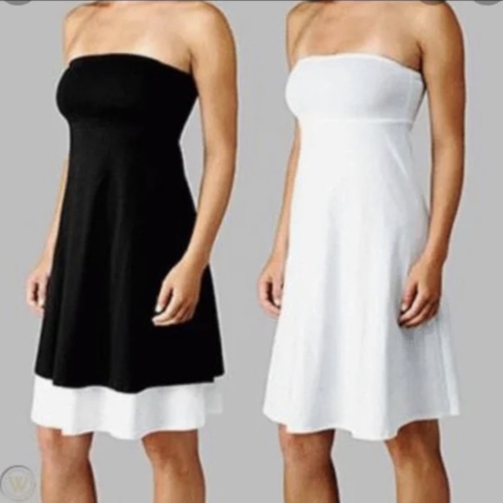 lululemon athletica Strapless Dress - Black and White